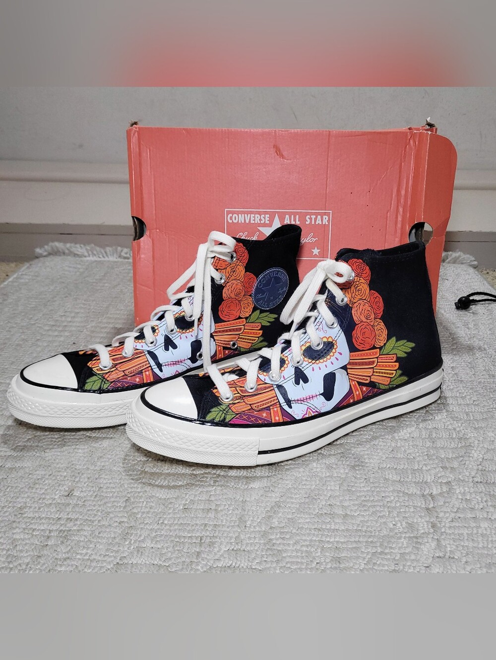 Converse Chuck 70 High Dia De Los Muertos Canvas Unisex Sneakers 10 NWB